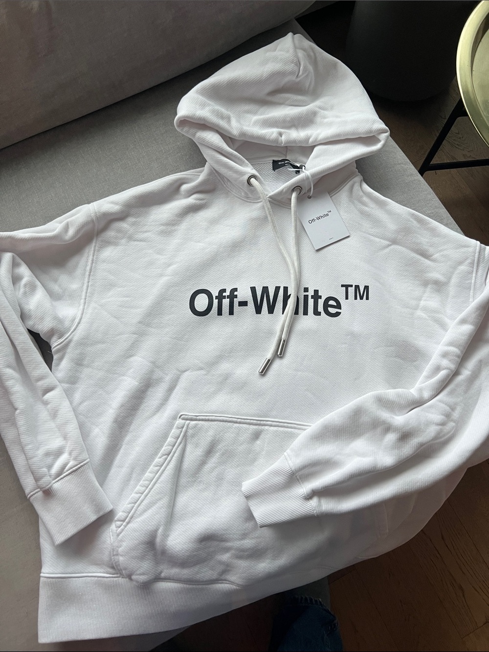 Off-White Men’s White Logo Hoodie